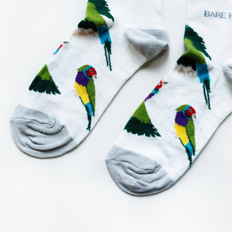 Bare Kind Bamboo Socks | Finch Socks | White Socks | Australian Socks: UK Adult 7-11