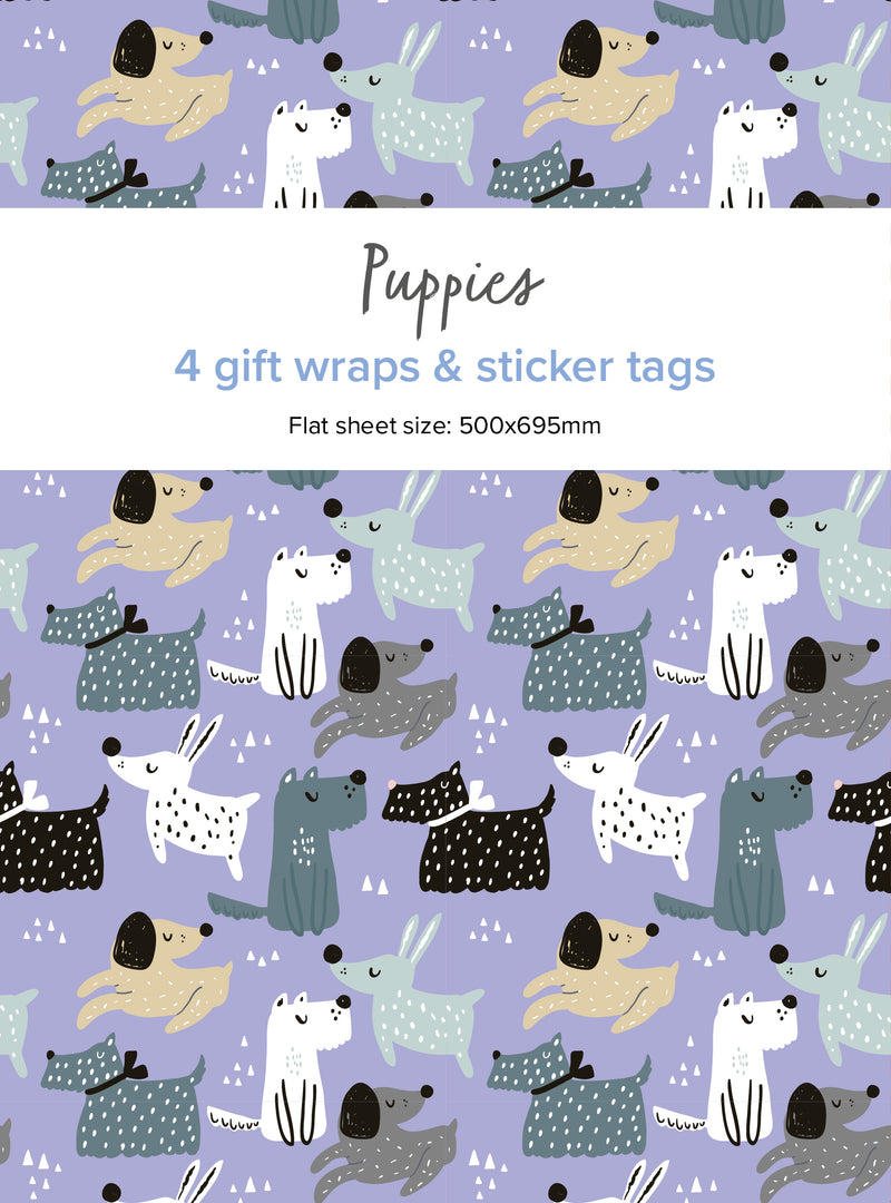 Mind Charity Puppies Gift Wraps with Tags