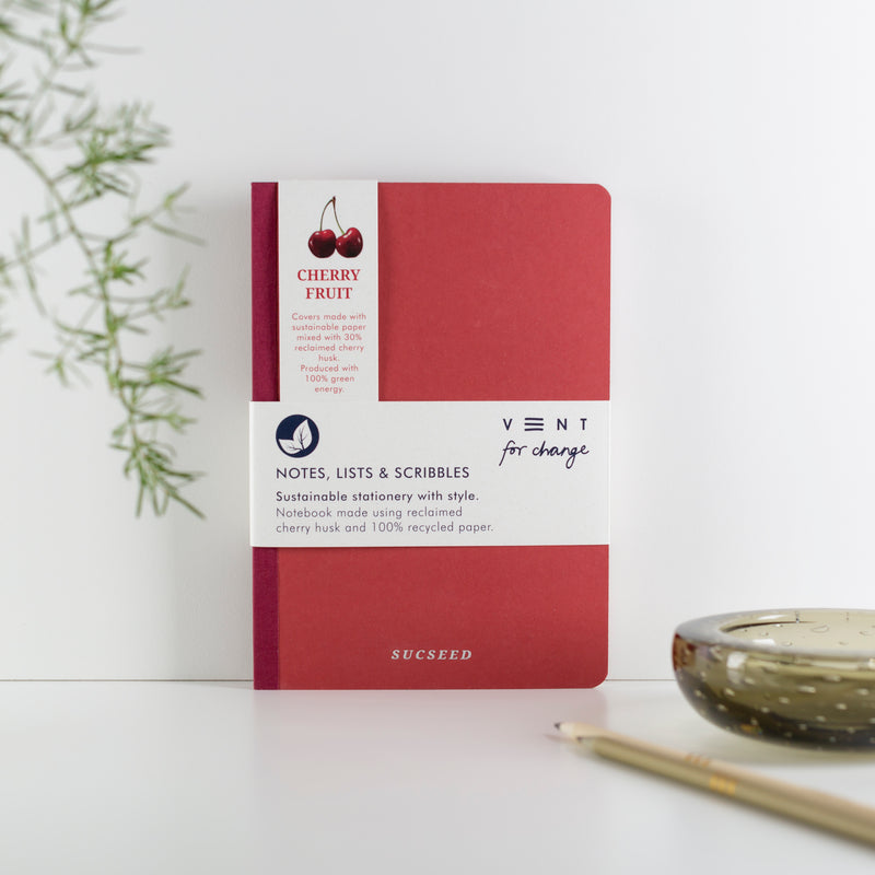 VENT for Change SUCSEED Recycled A5 Notebooks with Reclaimed Cherry Husk