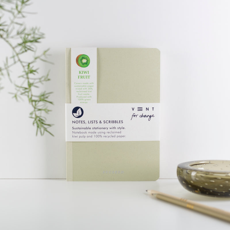 VENT for Change SUCSEED Recycled A5 Notebooks with Reclaimed Kiwi Fruit