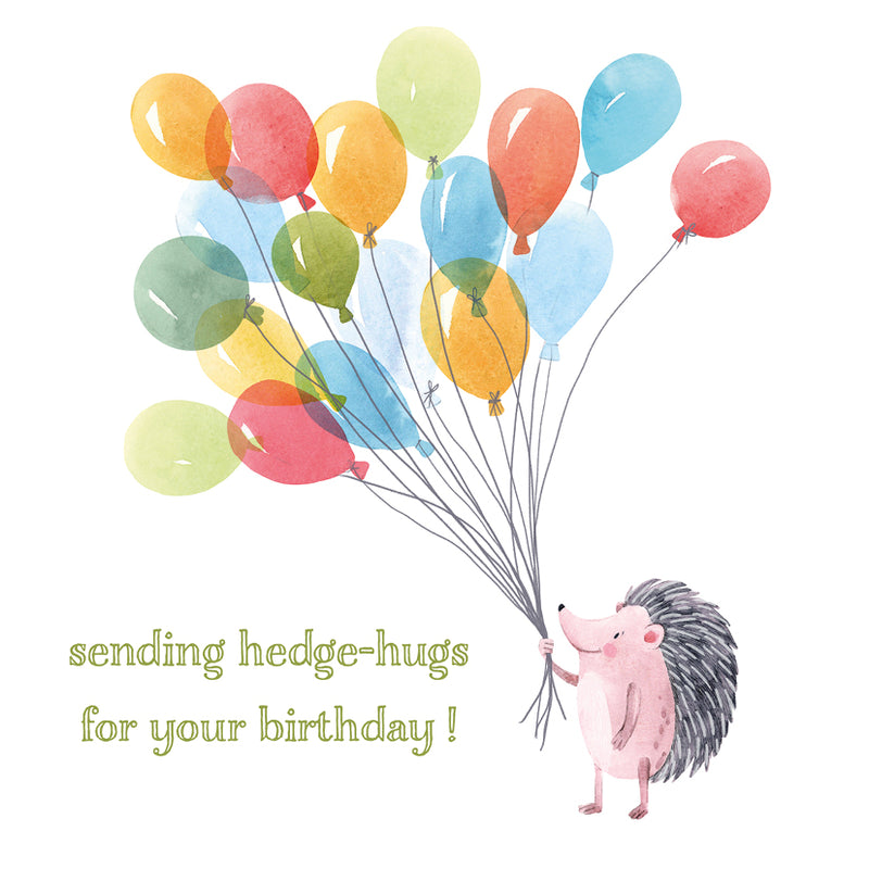 Mind Charity Hedgehog Balloons Birthday Card