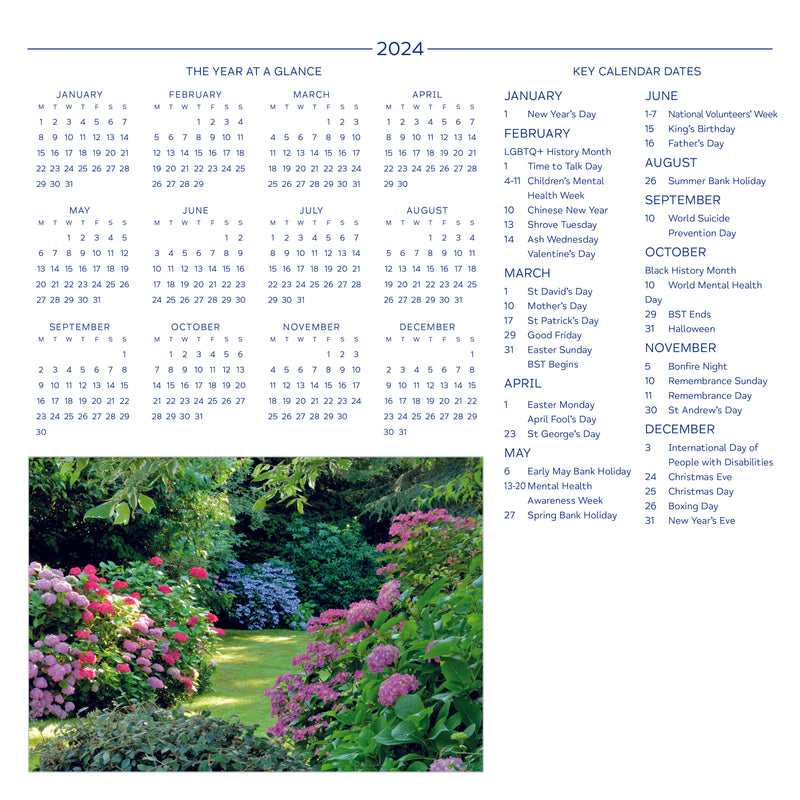 Gorgeous Gardens Mind Charity Calendar 2024