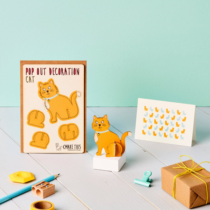 The Pop Out Card Company - Pop Out Ginger Cat Greeting Card