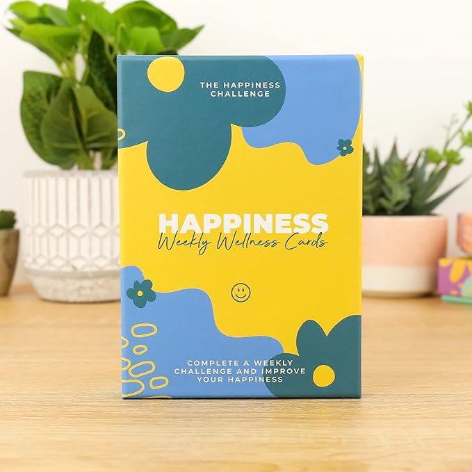 A motivational card featuring the theme of happiness and weight loss, emphasizing positive lifestyle changes.