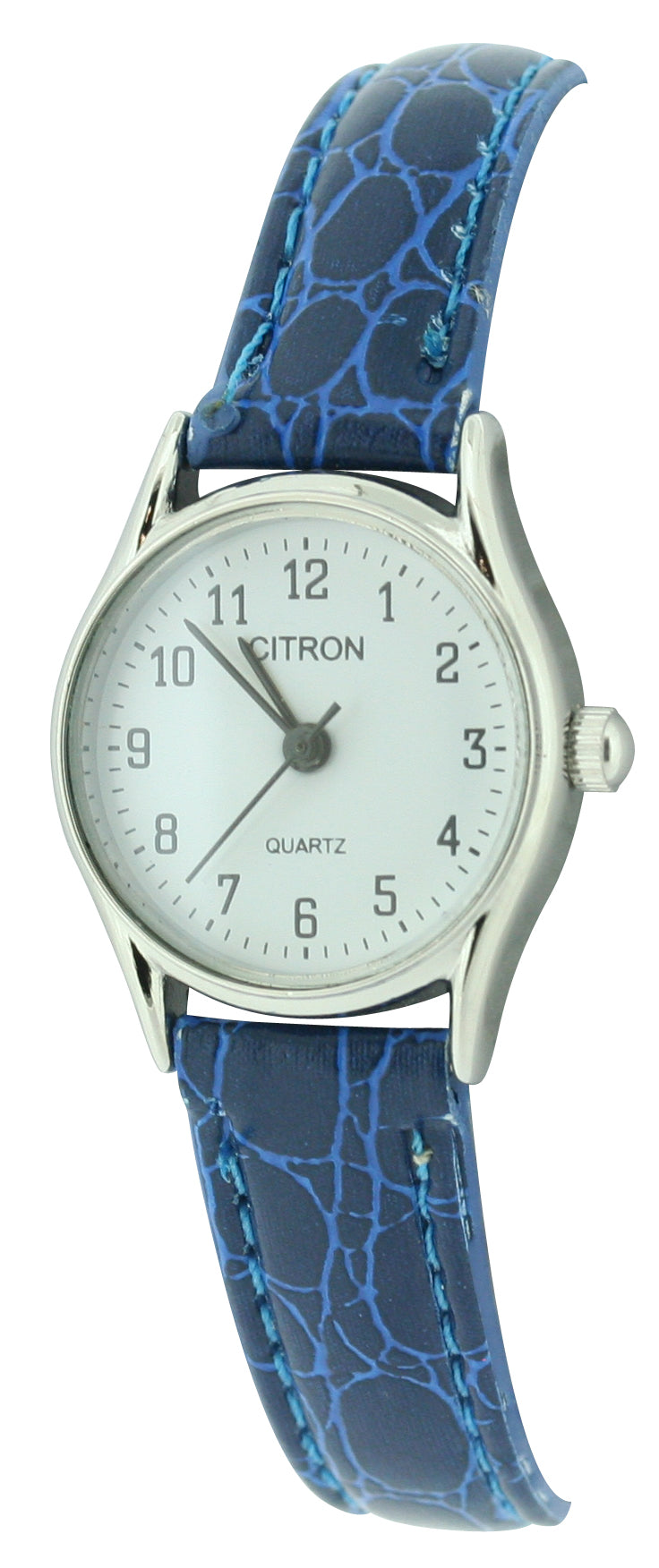 Elegant White Dial Ladies Watch with Blue Strap