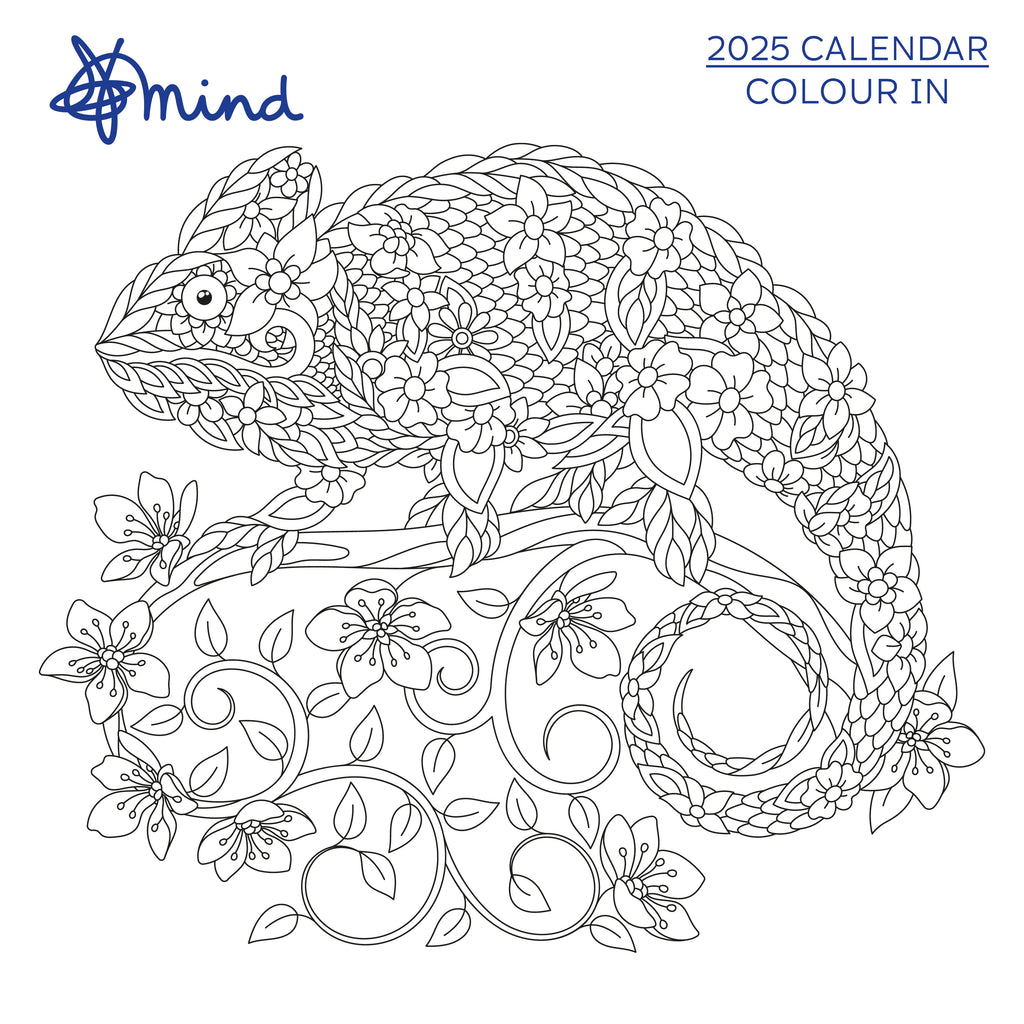 Mind Colour In 2025 Calendar with detailed and intricate monochrome designs to be coloured