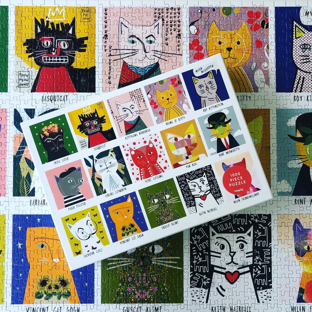 A colorful puzzle featuring a variety of playful cats in different poses and expressions, inviting fun and creativity.
