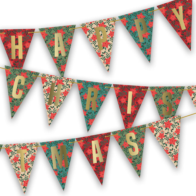 Mind Charity Happy Christmas Floral Bunting Decoration