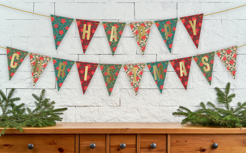 Mind Charity Happy Christmas Floral Bunting Decoration