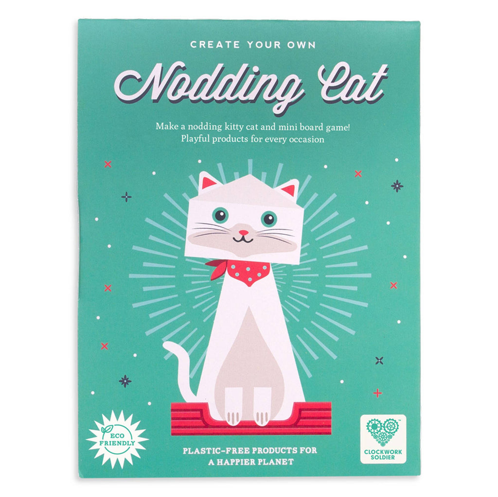 Create Your Own Nodding Cat Craft Kit, highlighting its unique cover art and engaging title.