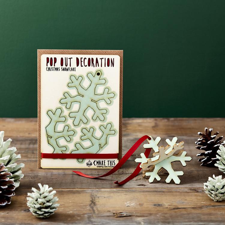 Pop Out Card Company Snowflake Christmas Card Tree Decoration