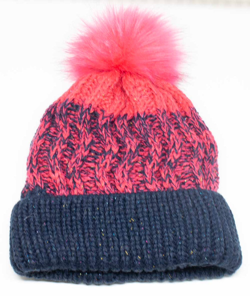 Thomas Calvi Black & Pink Bobble Hat