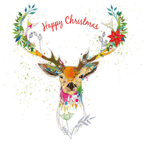 Merry Christmas Deer with Gold Foil Mind Charity Christmas Cards- Pack of 10