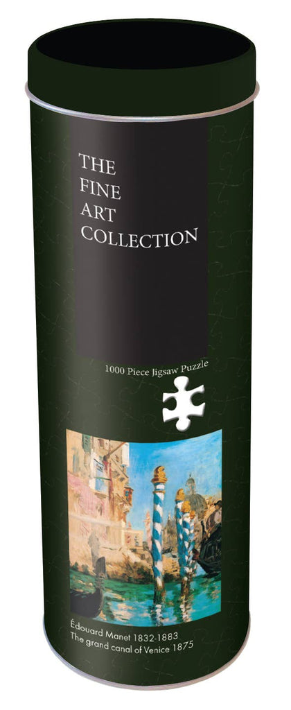 A beautifully designed puzzle tin that holds a fine art collection, featuring stunning Manet painting.