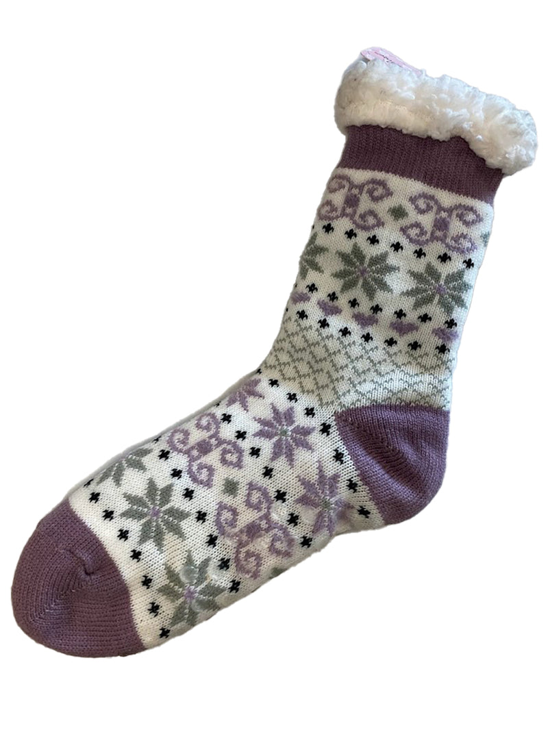 Thomas Calvi Purple Chunky Snowflake Sock