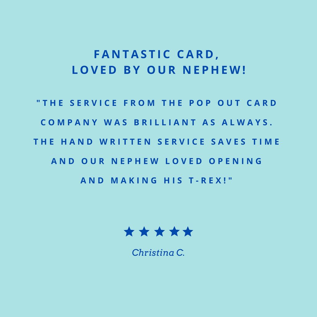 T Rex Dinosaur Pop Out card company product review