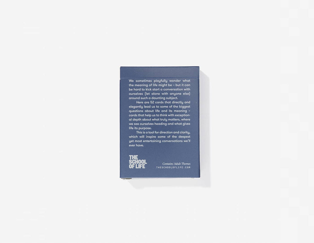 A dark blue card box resting on a clean white background, showcasing its vibrant colour and simple design.