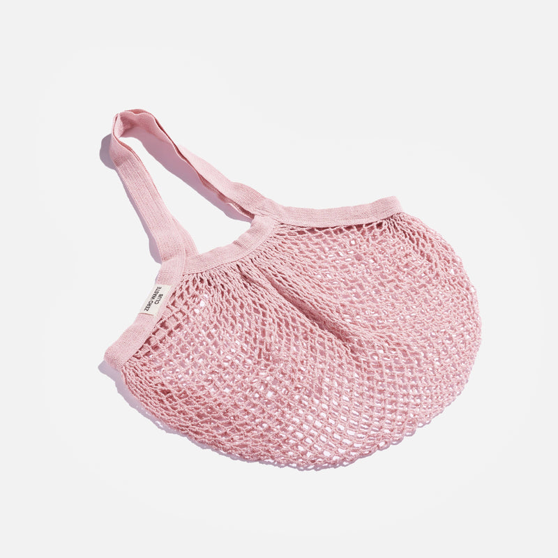 Zero Waste Club - Organic Cotton Mesh Shopping Grocery Bag: Pink