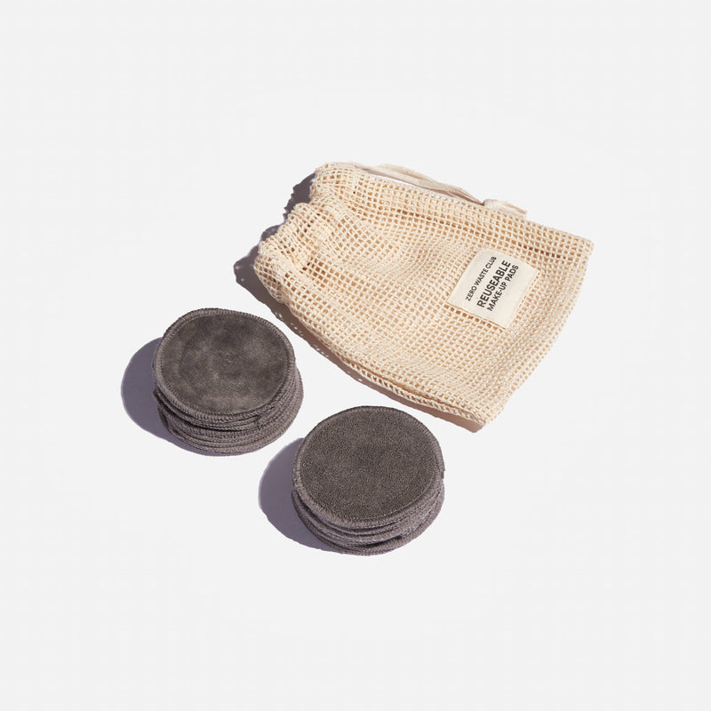 Zero Waste Club - Reusable Organic Cotton Makeup Remover Pads -Pack of 16 Grey
