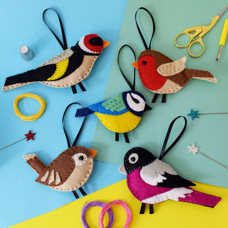 The Make Arcade Garden Birds Felt Stitching Kit Decoration