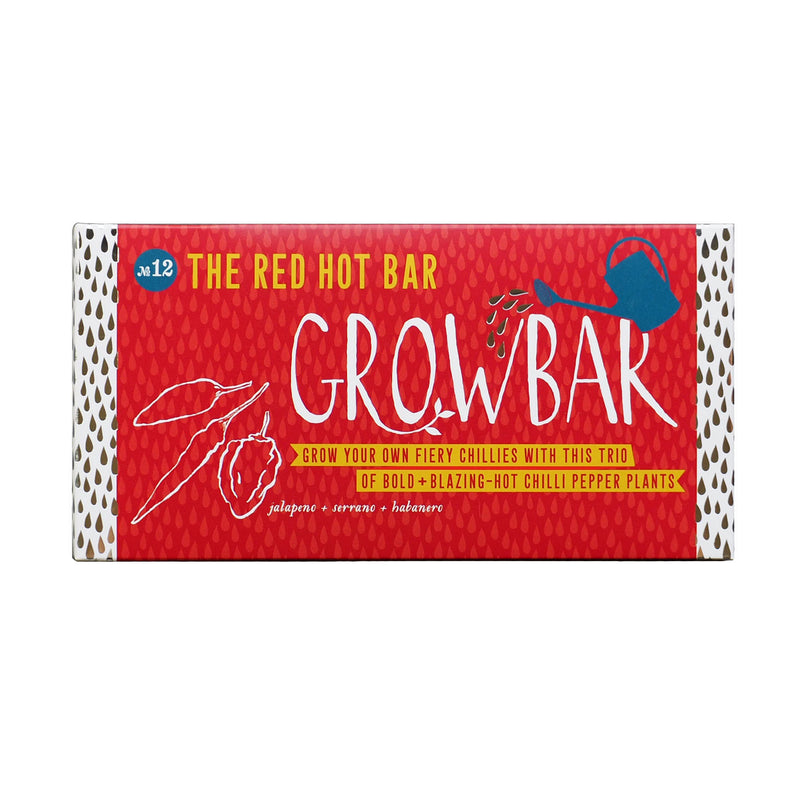 The Red Hot Bar Growbar Trio of blazing-hot pepper plant Seeds in Coir Bars