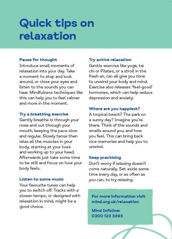 Quick Tips: Relaxation (pack of 100 leaflets)