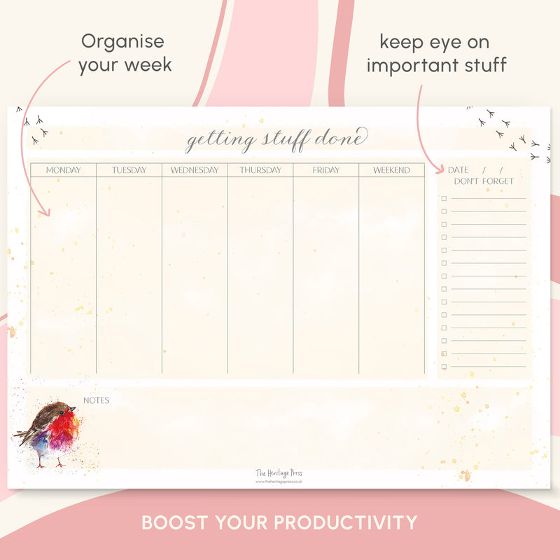 Mind Charity Fluffy Robin Weekly Planner