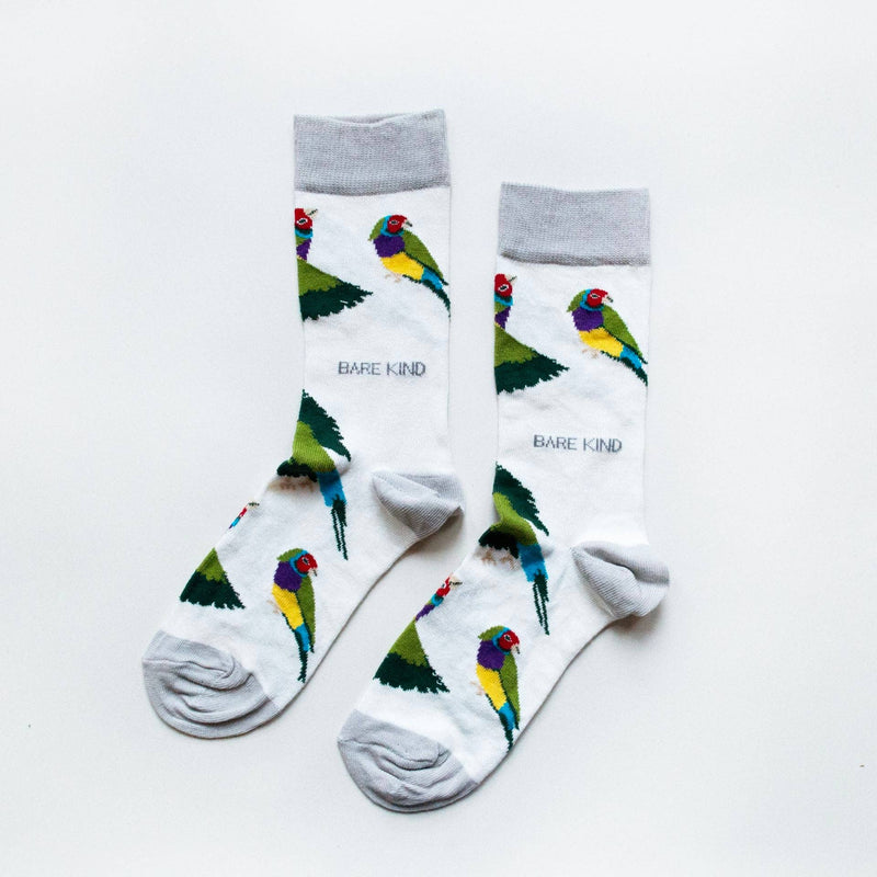 Bare Kind Bamboo Socks | Finch Socks | White Socks | Australian Socks: UK Adult 7-11